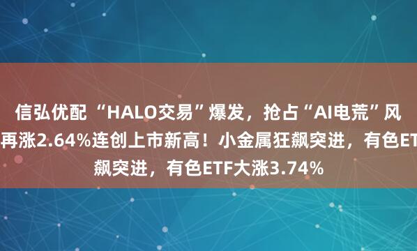 信弘优配 “HALO交易”爆发，抢占“AI电荒”风口！电力ETF再涨2.64%连创上市新高！小金属狂飙突进，有色ETF大涨3.74%