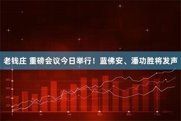 老钱庄 重磅会议今日举行！蓝佛安、潘功胜将发声